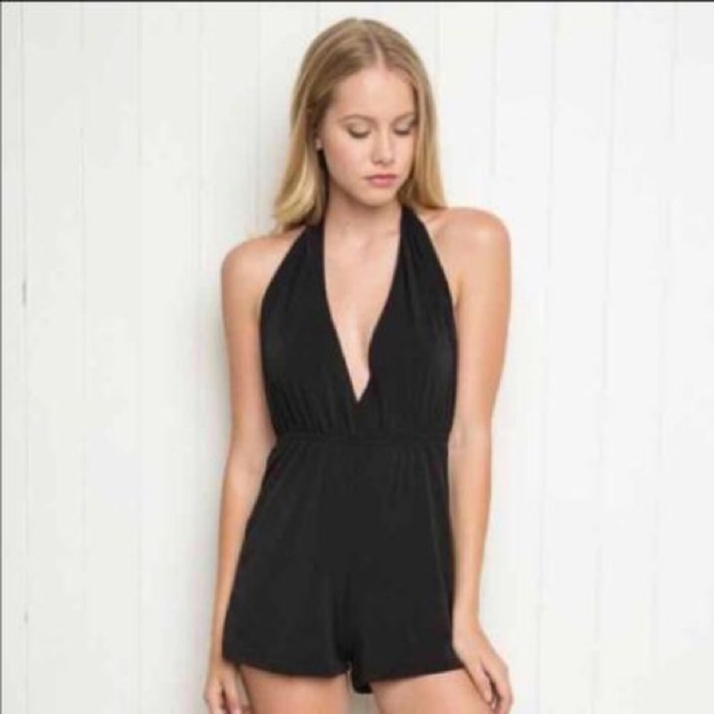 Black brandy Melville halter romper